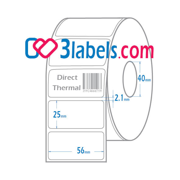 3labels etichette termiche dirette 56х25 mm