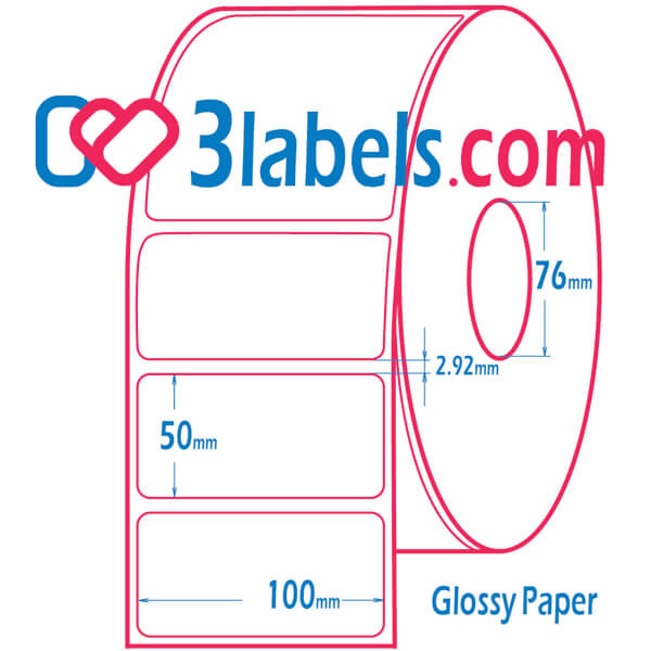 100x50mm-inkjet-3labels- 3labels etichette a getto d'inchiostro in carta lucida premium 100x50 mm 1000 pz. - immagine 1