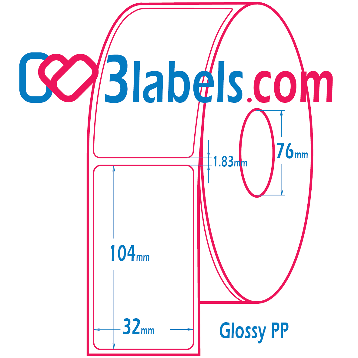 32x104mm-inkjet-3labels (2) 3labels super premium υψηλής γυαλιστερής PP (πολυπροπυλένιο) ετικέτες inkjet 32x104 mm, 600 τεμ. - Image 1
