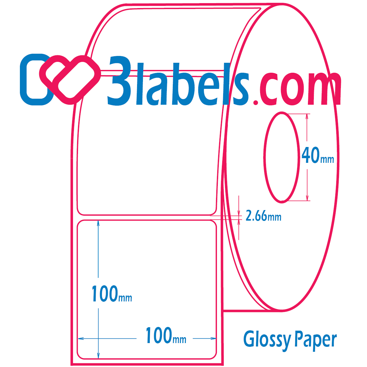100x100mm-inkjet-3labels-ID40 (1) 3labels гланцови бели етикети от премиум хартия за инкджет (inkjet) печат 100х100 мм, 300 бр. - Image 1