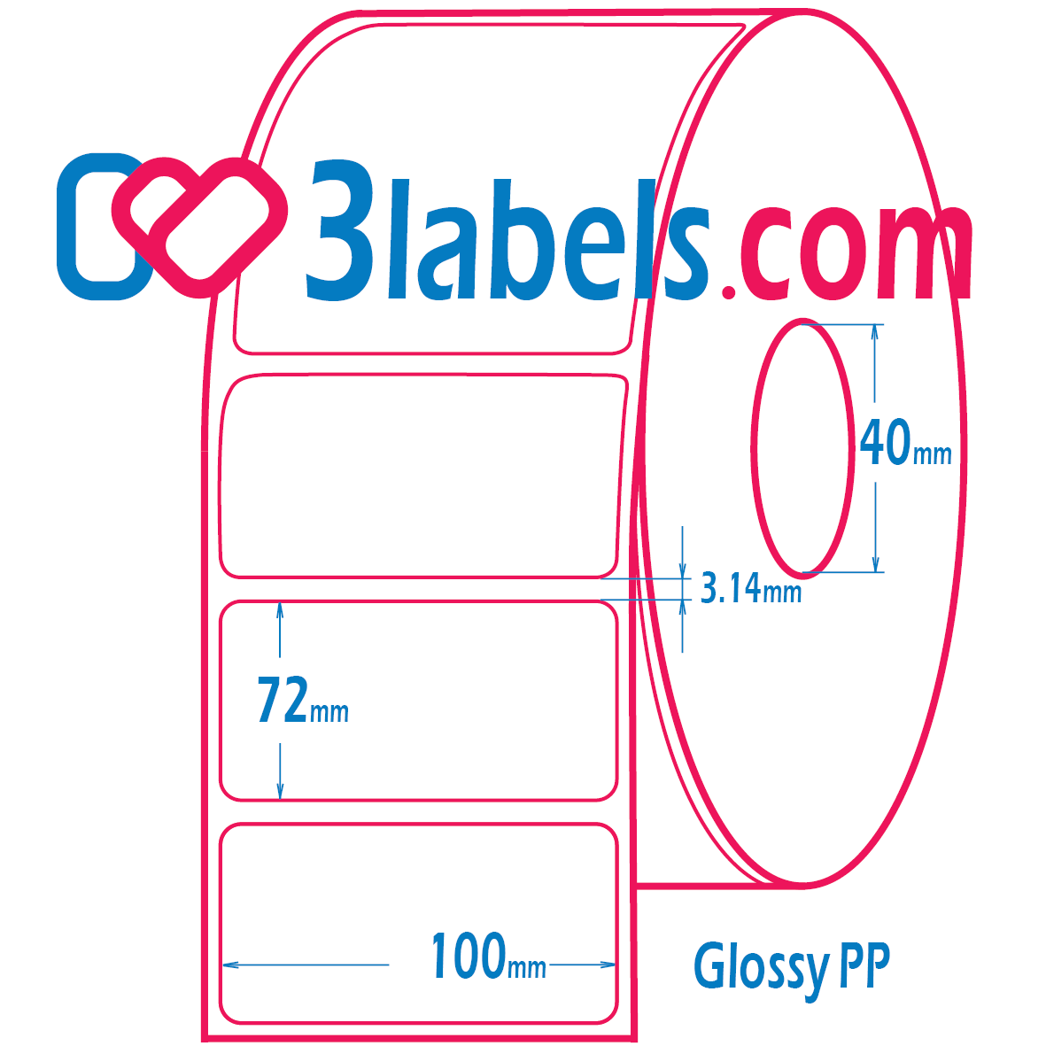 100x72mm-inkjet-3labels-ID40 (3) 3labels гланцови бели етикети от PP (полипропилен) супер премиум за инкджет (inkjet) печат 100х72 мм, 450 бр. - Image 1