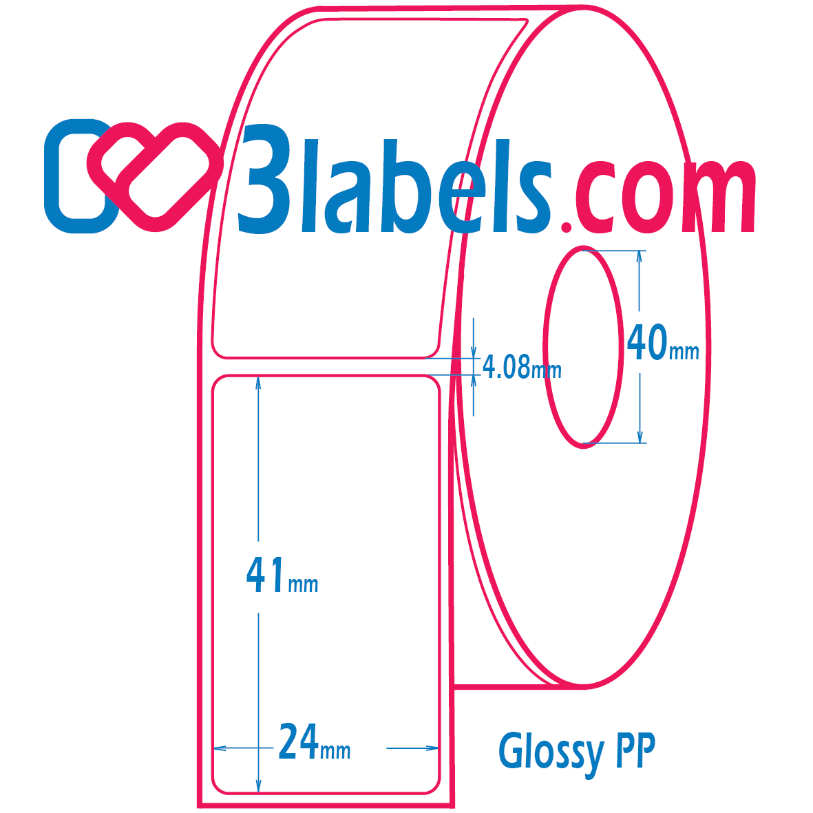 24x41mm-inkjet-3labels-ID40 (2) 3labels etichette a getto d’inchiostro PP (polipropilene) super premium lucide 24×41 mm, 750 pz. - immagine 1