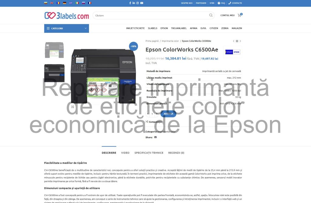 comandă imprimantă cu jet de cerneală alb-negru pe rolă de la Epson