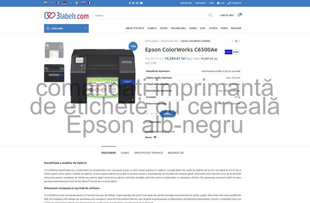 închiriere imprimantă cu jet de cerneală alb-negru ieftină de la Epson