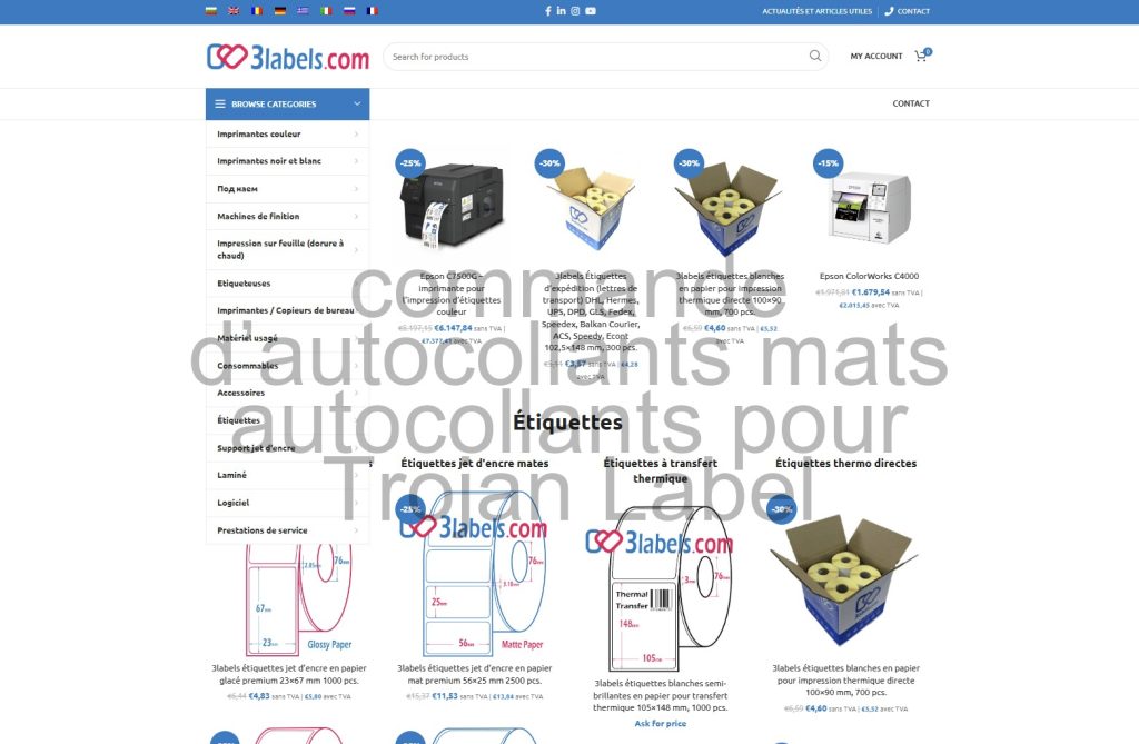 achat d’autocollants thermotransfert autocollants pour Trojan Label