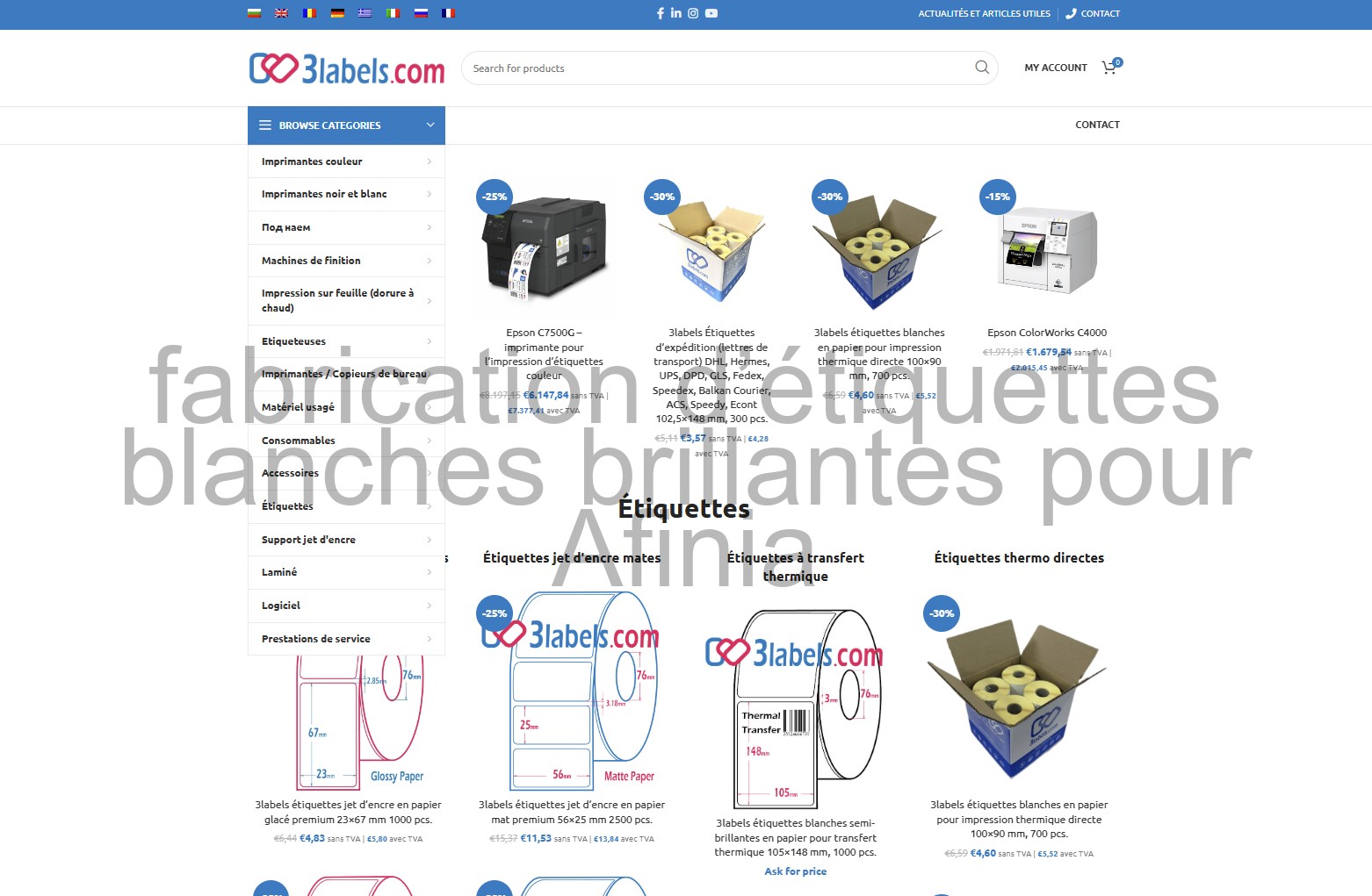 choix d’autocollants autocollants en polypropylène pour DTM