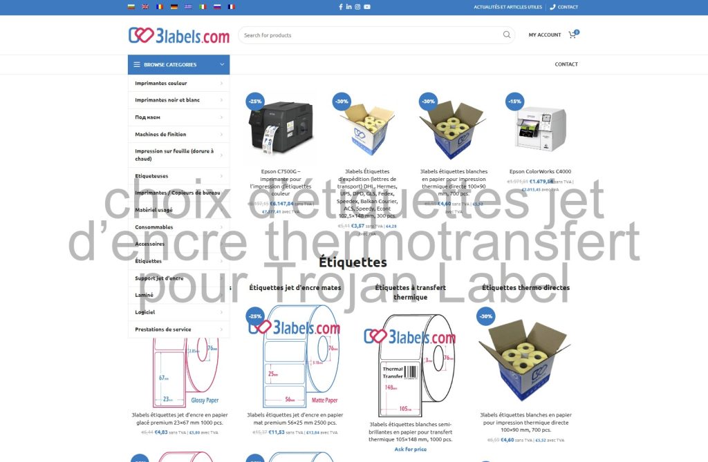 achat d’étiquettes mates fortement adhésives pour Vipcolor