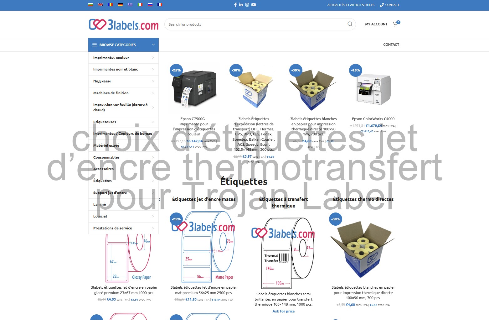 achat d’étiquettes mates fortement adhésives pour Vipcolor